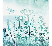 Lot de 20 petites serviettes de cocktail dans le brouillard | Fleurs | prairie | décoration de table | découpage | technique de serviette 25 x 25 cm