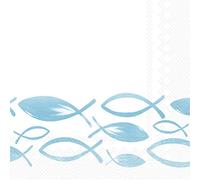 Lot de 20 petites serviettes de cocktail - Motif poissons - Turquoise - Décoration de table - Decoupage - Technique de serviettes 25 x 25 cm