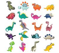 Lot de 20 petites taches de broderie dinosaures pour enfants, motifs d'animaux de dessin animé, autocollants à repasser et à coudre, accessoires de bricolage, pour vêtements, chapeaux, sacs à dos