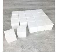Lot de 20 petits cubes en polystyrène 4 cm minis Blocs en Styropor blanc à décorer