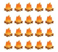 Lot de 20 petits feux de camp miniatures en résine avec effet de flamme réaliste pour jardins féériques et maisons de poupées, petit feu de camp décoratif de 2,8 cm pour boîtes d'ombre
