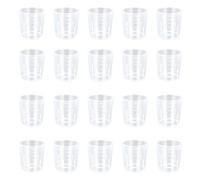 Lot de 20 petits gobelets doseurs en plastique de 30 ml | Verre doseur de précision avec balance, aide à doser pour lessive, cuisine, pâtisserie, laboratoire, cuisine, tasse à mesurer