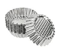Lot de 20 petits moules à tartelettes, revêtement antiadhésif, moules à tarte, moule à quiche, moule à tarte rond, moules à tartelette en inox pour mini tartes quiches