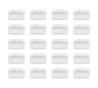 Lot de 20 petits peignes à cheveux en plastique transparent avec longues dents - Pinces à cheveux - Pour femme - Pour voile de mariée - Accessoire décoratif pour chignon