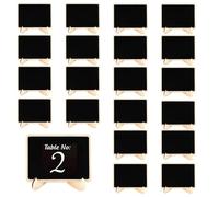 Lot de 20 petits tableaux de table réutilisables avec support | Panneaux de tableau en bois pour mariages, fêtes et événements | Numéro de table, et signes de bienvenue (4x6 i
