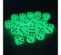 Lot de 20 Phosphorescents Dés de Haute Qualité de Taille Standard 14 mm, Dés de Jeu À 6 Côtés, Dé, Accessoires de Jeu
