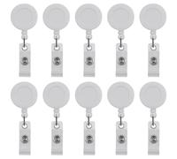 Lot De 20 Pièces De Clips De Carte D'identité Rétractable, Bobine De Badge Avec Pince Crocodile De Haute Qualité