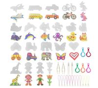 Lot de 20 pièces de perles puzzle - Planche à perles fondue - Planche de perles en plastique en forme d'animal - Produits de bricolage faits à la main pour enfants et adolescents