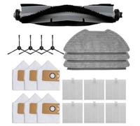 Lot de 20 pièces de rechange pour aspirateur robot Airrobo T20/Fixr T20/T20+ - Comprend 1 brosse principale, 3 serpillères, 6 filtres, 4 brosses latérales, 6 sacs à poussière
