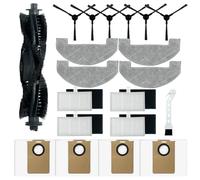 Lot de 20 pièces de rechange pour Proscenic Q8 Max - Accessoires avec brosse principale, 6 brosses latérales, 4 filtres HEPA, 4 lingettes et sacs à poussière avec brosse de nettoyage
