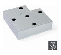 EMUCA 2039125 Lot de 20 Pieds pour meuble/armoire/canapé en plastique, Peint Aluminium, H 30 mm