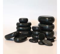 Vivezen - Lot de 20 pierres chaudes pour massage en basalte naturel poli + Sac de rangement