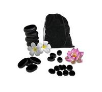 Vivezen - Lot de 20 pierres chaudes pour massage en basalte naturel poli + Sac de rangement