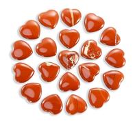 Lot de 20 pierres en cristal de jaspe rouge naturel poli et poli pour Wicca, Reiki, énergie de guérison, pierres de chakra, fournitures de sorcellerie
