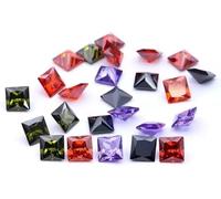 Lot de 20 pierres précieuses cubiques multicolores en vrac pour bijoux unisexes - Diamant américain à facettes - Pour la fabrication de bijoux, 10mm, Gemme, Zircone cubique