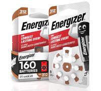 Lot de 20 piles acoustiques énergétiques pour appareils auditiques, taille 312, marron, sans mercure, 20 paquets de 8 piles