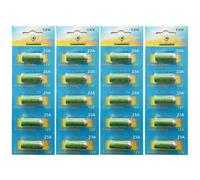 Lot de 20 Piles Alcaline 12V type A23/23A compatibles LRV08/L1028/RVO8/MS21/MN21/E23A/K23A/V23GA/GP23A - Visiodirect -
