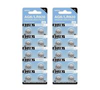 Lot de 20 piles alcalines AG6/LR920 320 mAh longue durée pour montre télécommande jouet