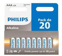 Lot de 20 piles Philips AAA LR03 1 pack de 10+10