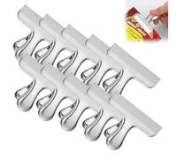 Lot de 20 Pince Métallique Argenté, Pince Sachet Alimentaire, 78mm Acier Inoxydable Pince à Dessin en Métal Grand, Pinces Papier Accrocher, pour emballages alimentaires, Papier, Bureau, Cuisine