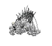 Lot de 20 pinces à cheveux élégantes en forme de U en métal pour femme avec perles et cristaux