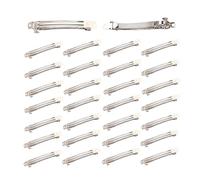 Lot de 20 pinces à cheveux en métal de 0,5 cm, pinces à cheveux françaises à ressort automatique, accessoires pour la fabrication de nœuds, fermoir rectangulaire pour queue de cheval, accessoires en