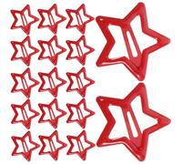 Lot de 20 pinces à cheveux étoile en métal rouge | Barrettes à pression, forme étoile à cinq branches, usage coiffure facile, pour femmes adultes, mariages et anniversaires