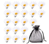 Lot De 20 Pinces À Cheveux Marguerite avec Sac En Maille à Cordon De Serrage - Style Tournesol, Mignonnes Pour Filles, Format Crocodile