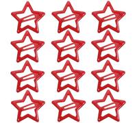 Lot de 20 Pinces à Cheveux pour Coiffures en Métal Étoile Rouge | Accent Décoratif, Forme Cinq Pointes, pour Mèches Fines et Styles D’garçon Fille, Fêtes et Anniversaires