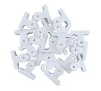 Lot de 20 pinces à dessin en métal blanc pour classeur et photo - 38 mm-31 mm