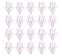 Lot de 20 pinces à papier décoratives Tulipes Planificateur de forme Marque-page Pinces à papier métallique Clip créatif pour bureau Tulipes Papier moulé Petit marque-page Métal Bureau