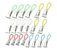 Lot de 20 pinces à serviettes colorées en acier inoxydable pour l'organisation de la cuisine et de la salle de bain, porte-serviettes portables, économisant de l'espace