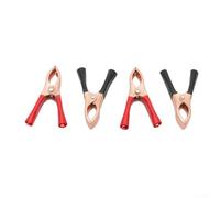 Lot de 20 pinces crocodiles en alliage plaqué cuivre 30 A 70 mm Rouge/noir | Courant nominal 30 A, alliage plaqué cuivre, longueur 70 mm, ressort épais, paire rouge et noire
