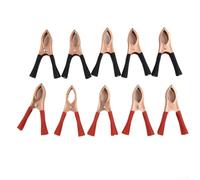 Lot de 20 pinces crocodiles robustes 70 mm 30 A | Alliage plaqué cuivre, capacité de courant de 30 A, force de ressort épaisse, longueur de 70 mm, options de couleur rouge et