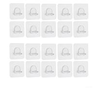 Lot de 20 pinces de support autocollantes en plastique transparent pour étagère, forte capacité de charge de 5 kg, aucun outil nécessaire, aucun dommage au mur, pour étagère de cuisine