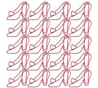 Lot de 20 pinces en métal colorées en forme de talon haut, marque-pages pour documents, scrapbooking, journaux, notes, trombones 30 x 24 mm, chaussures créatives en métal fantaisie pour elle