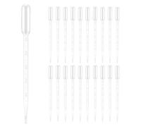 Lot de 20 pipettes jetables de 5 ml en plastique avec échelle double face, pipettes de transfert, pipettes compte-gouttes pour laboratoire, huiles essentielles, bricolage, essais scolaires et ménage