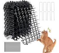 Lot de 20 piquets anti-griffes pour chats - 15 x 20 cm - 20 piquets en forme de U + 20 attaches de câble - Piquets pour clôture, jardin, intérieur et extérieur