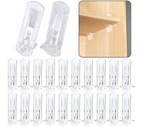 Lot de 20 piquets de support d'étagère en plastique de 5 mm, clips de support autobloquants, chevilles transparentes pour meubles de cuisine, étagères, chevilles de 5 mm x 1,9 cm d'épaisseur