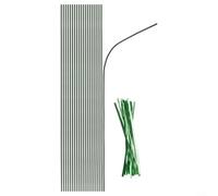 Lot de 20 piquets de support flexibles de 40 cm avec sangles, tiges de support flexibles à tige unique pour plantes en pot, légumes et fleurs, kit d'attaches pour plantes de jardin vertes