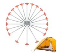 Lot de 20 piquets de tente de camping résistants pour fixation de tentes en plein air en montagne, plage, jardin, terrasse, randonnée