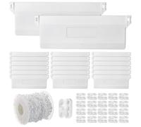 Lot de 20 plaques de lestage pour rideau à lamelles de 127 mm - 20 pièces de rechange pour store vertical - Chaîne blanche de 10 m et 20 connecteurs de chaîne pour stores verticaux