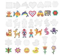 Lot de 20 plaques de perles à repasser de 5 mm - 20 plaques à repasser transparentes en forme d'animal - Pour le bricolage - Cadeau pour enfants - Garçons et filles