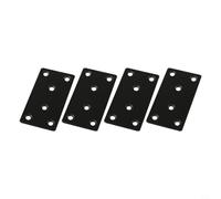Lot de 20 plaques de réparation plates en acier inoxydable noir pour réparation de meubles en bois avec 6 trous de vis, 80 x 40 mm et 100 x 50 mm d'épaisseur (40 x 80)