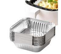 Lot de 20 plaques en aluminium - Revêtement carré à air, récipient en étain, plateau jetable pour argent, bacs de cuisson en pour four | Grille de four pour chef et cuisiniers