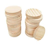 Lot de 20 plaques rondes en pin, cercles en bois ronds vierges non finis de 5 x 1 cm pour projets d'artisanat, gravure, pyrogravure, peinture