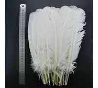 Lot de 20 plumes blanches de coq, d'oie, de faisan, pour travaux manuels, décoration de plumes de paon, de poulet, de canard, d'autruche, pour travaux d'aiguille, 25-30 cm