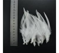 Lot de 20 plumes blanches de coq, d'oie, de faisan, pour travaux manuels, décoration de plumes de paon, de poulet, de canard, d'autruche, pour travaux d'aiguille (10-15 cm, 4-6 pouces)