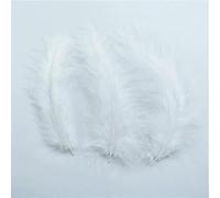 Lot de 20 plumes blanches de coq, d'oie, de faisan, pour travaux manuels, décoration de plumes de paon, de poulet, de canard, d'autruche, pour travaux d'aiguille (10-15 cm, 4-6 pouces)