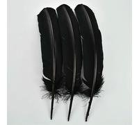 Lot de 20 plumes de faisan noires naturelles, plumes d'autruche, de coq, d'oie, attrape-rêves, décoration, accessoires artisanaux, 25-30 cm